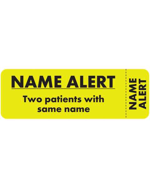 NAME ALERT Label - Size 3"W x 1"H - Wrap Around Style