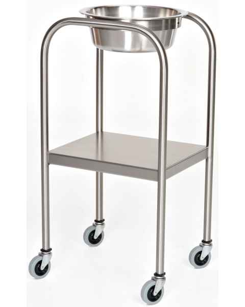 Stainless Steel Single Bowl Ring Stand with Lower Shelf