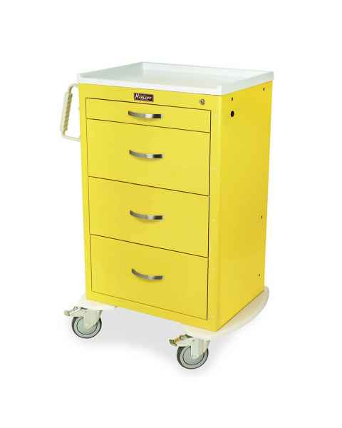 Harloff MDS2430K04 M-Series Medium Width Tall Infection Control Cart Four Drawers with Key Lock