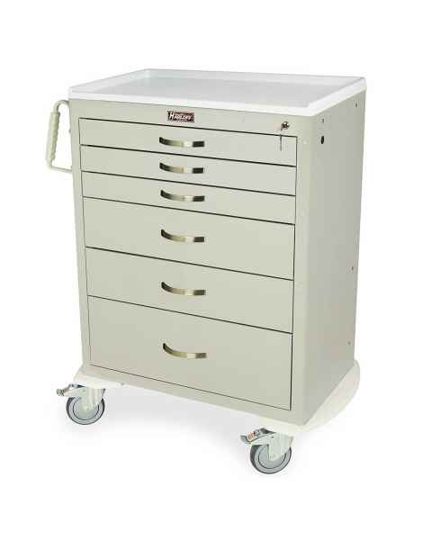 Harloff MDS3030K06 M-Series Standard Width Tall Anesthesia Cart Six Drawers with Key Lock