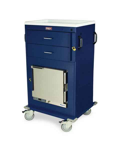 Harloff Model MH4216B Malignant Hyperthermia Cart with 1.0 Cubic Feet Follett Refrigerator, Two Drawers, Breakaway Lock