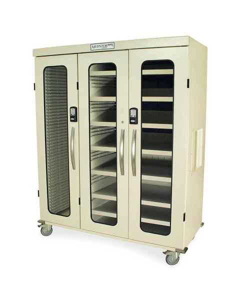 Harloff MSPM83-L0GEK Medstor Max Triple Column Medical Storage Cabinet with Double Wide Open Right Column, Glass Doors, Electronic Keypad Lock (PLEASE NOTE, shelves are NOT included)