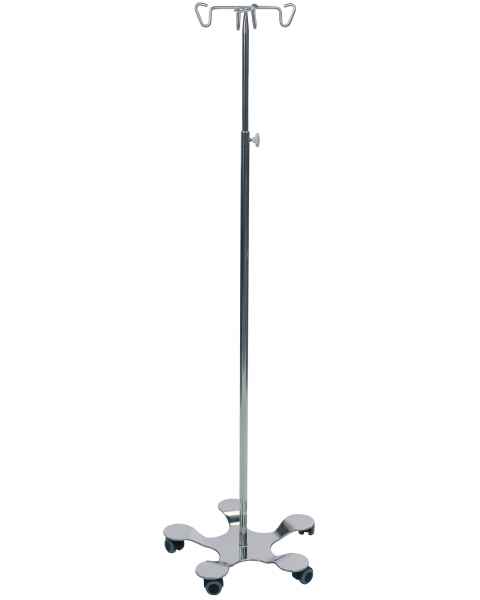 Pedigo Hand Operated 5-Leg Base SS IV Stand 4-Hook