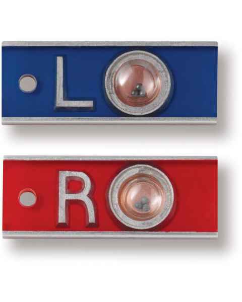 Aluminum Position Indicator Markers - 1/2" "L" & "R" Without Initials - Horizontal