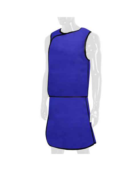 Quickship Radiation Lightweight Lead Vest and Skirt Full Overlap Apron - Nylon Blue