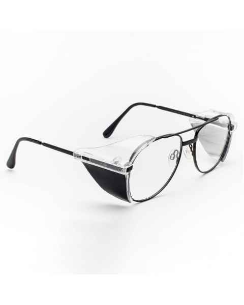 Model 100 Aviator Metal Radiation Glasses with Side Shields - Black