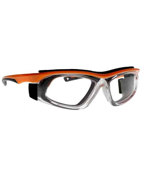 Plastic Frame Radiation Safety Glasses Model T9603 - Orange with Clear