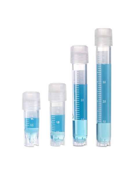 Globe Scientific 3032 Series RingSeal™ Cryogenic Vials, External Threads, Attached Screwcap with O-Ring Seal, Sterile - Grouped