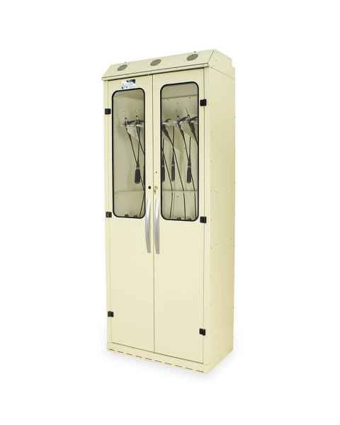 Harloff SC8036DRDP-14-CYSTSO Powder Coated Steel SureDry 14 Cystoscope Drying Cabinet - Key Locking Tempered Glass Doors (Cystoscopes NOT included)