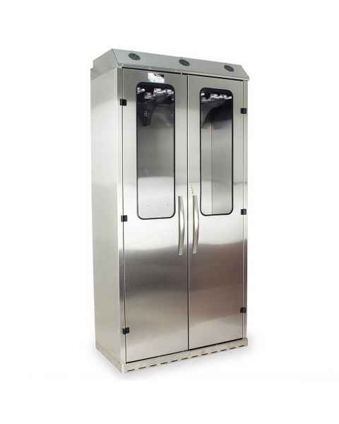 Harloff SCSS8044DRDP Stainless Steel SureDry High Volume 16 Scope Drying Cabinet - Key Locking Tempered Glass Doors