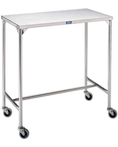 Pedigo Mid-Sized Stainless Steel Instrument Table with H Brace
