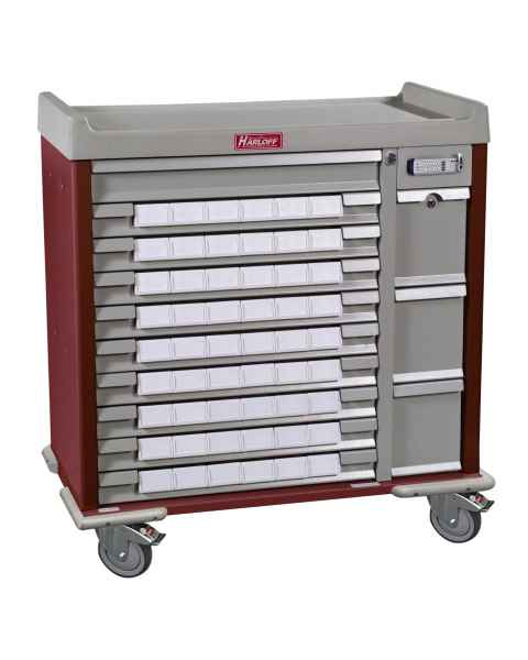 Harloff SL54BIN3E Standard Line 54 - 3.5" Med-Bin Medication Cart with Basic Electronic Lock