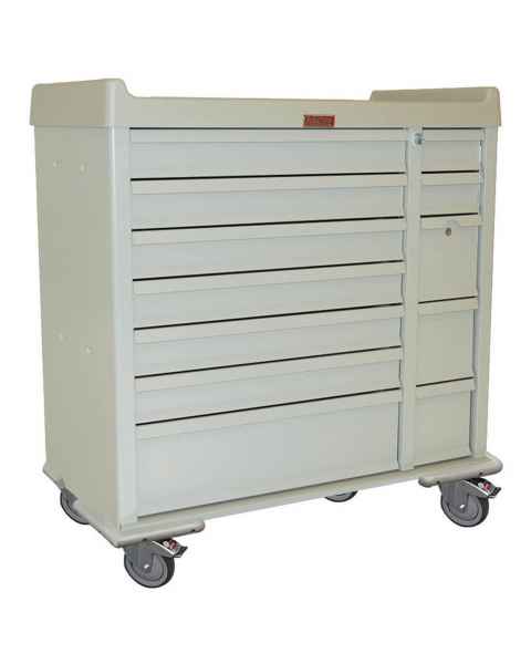 Harloff SL72MD Standard Line 72 Bin Multi-Dose Medication Cart with Key Locks