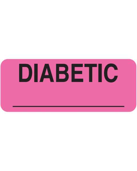 DIABETIC Label - Size 2 1/4"W x 7/8"H