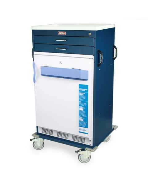 Harloff Model VF4250K-AC Mobile Vaccine Freezer Cart with 3.2 Cubic Feet Freezer, Two Drawers, Key Lock