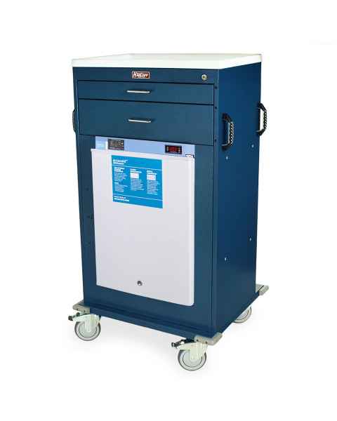 Harloff Model VF4302K-AC Mobile Vaccine Freezer Cart with 1.8 Cubic Feet Freezer, Two Drawers, Key Lock