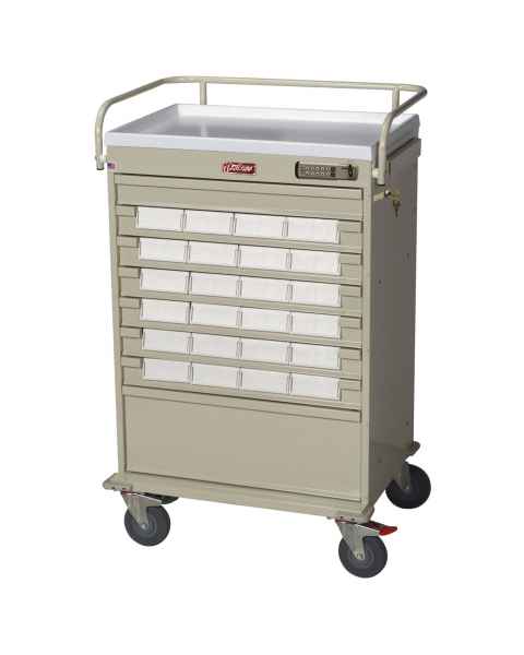 Harloff VLT24EBIN5 Value Line 24 - 5" Med-Bin Medication Cart with Basic Electronic Pushbutton Lock