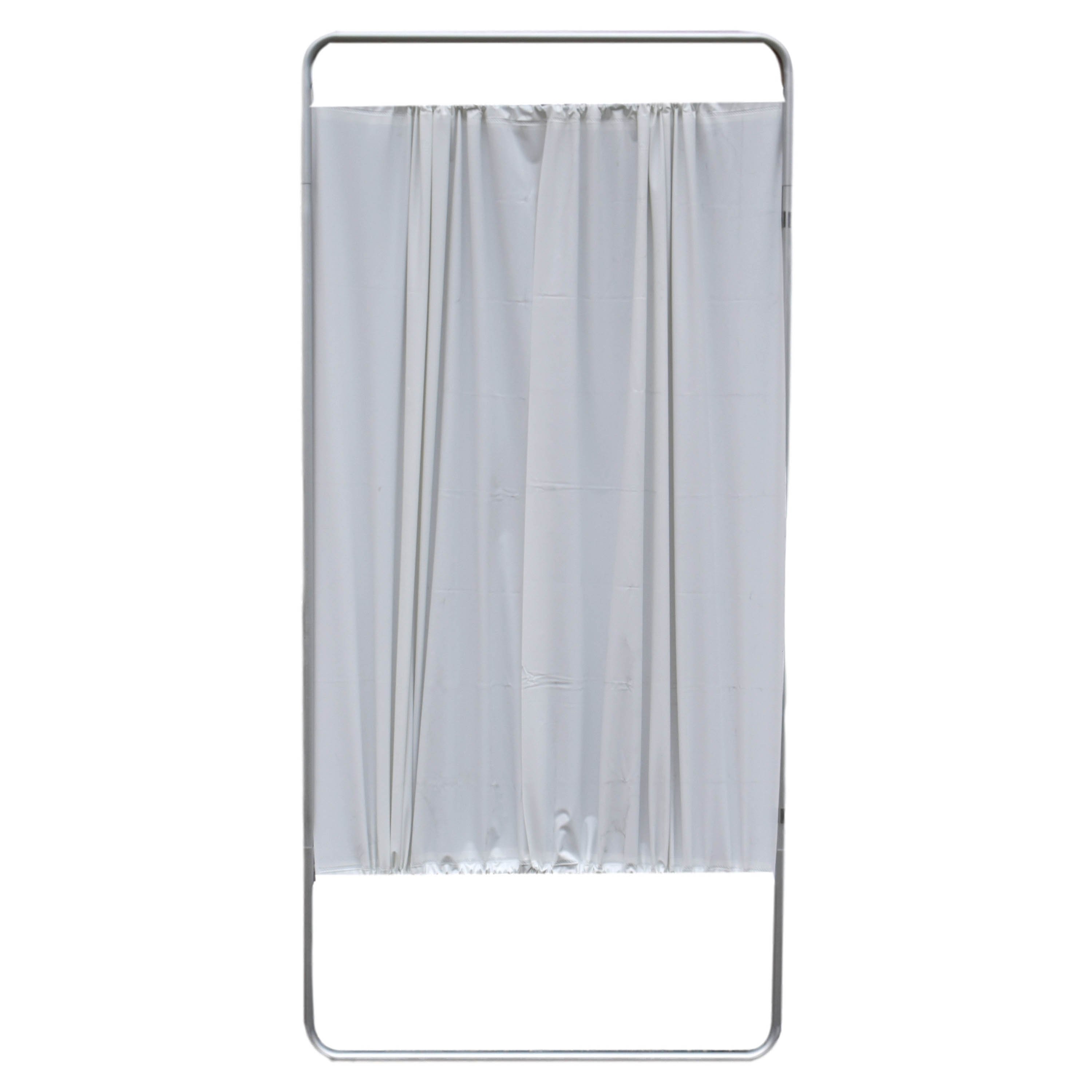 King Economy Privacy Screen with U-Hinge and White Vinyl Panel - 1 Section (Will Not Stand on Its Own)