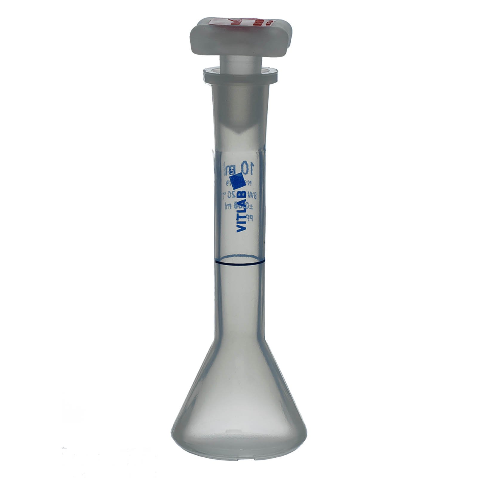 BrandTech Class B Polypropylene Volumetric Flask with Polypropylene NS Stopper - 10mL (Pack of 2)