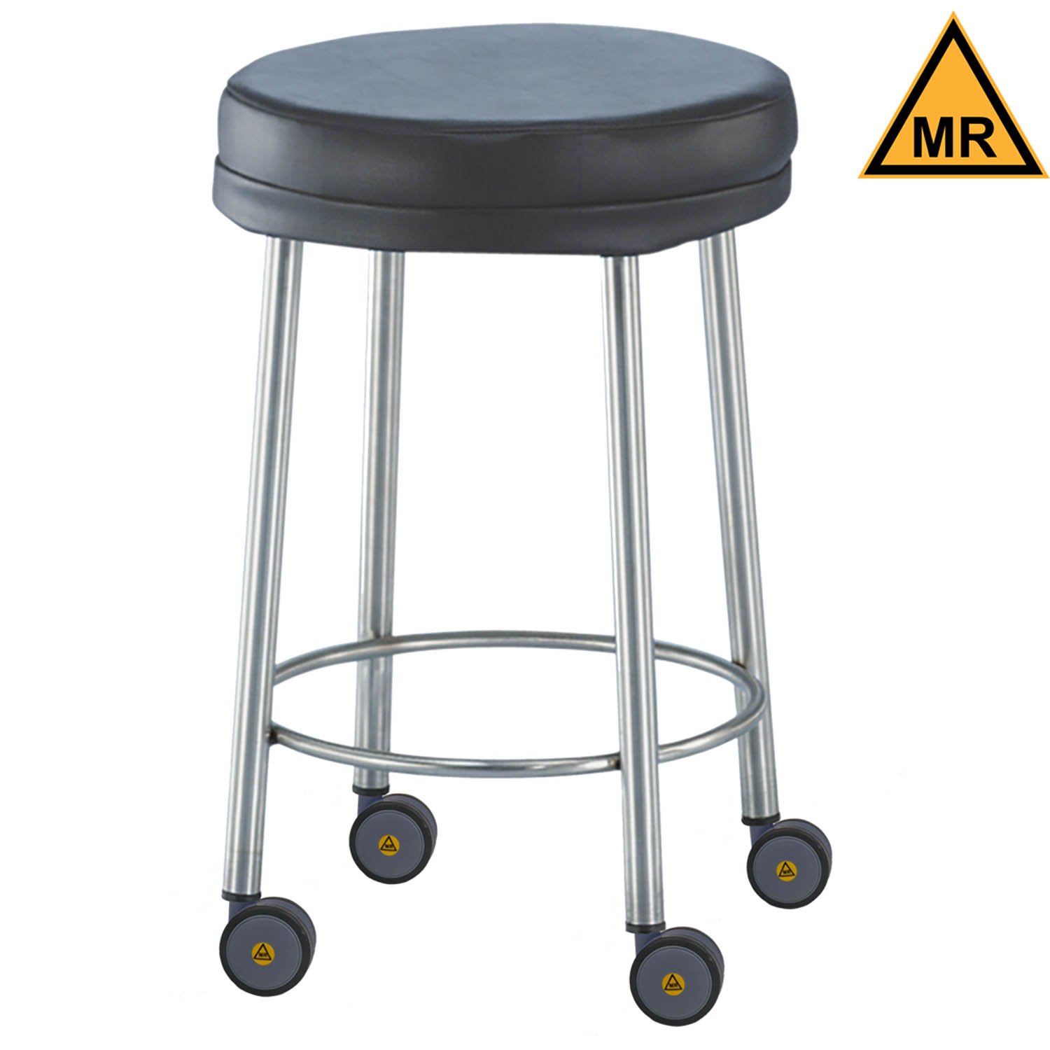 Blickman Non-Magnetic Padded Stool with Swivel Casters - 23