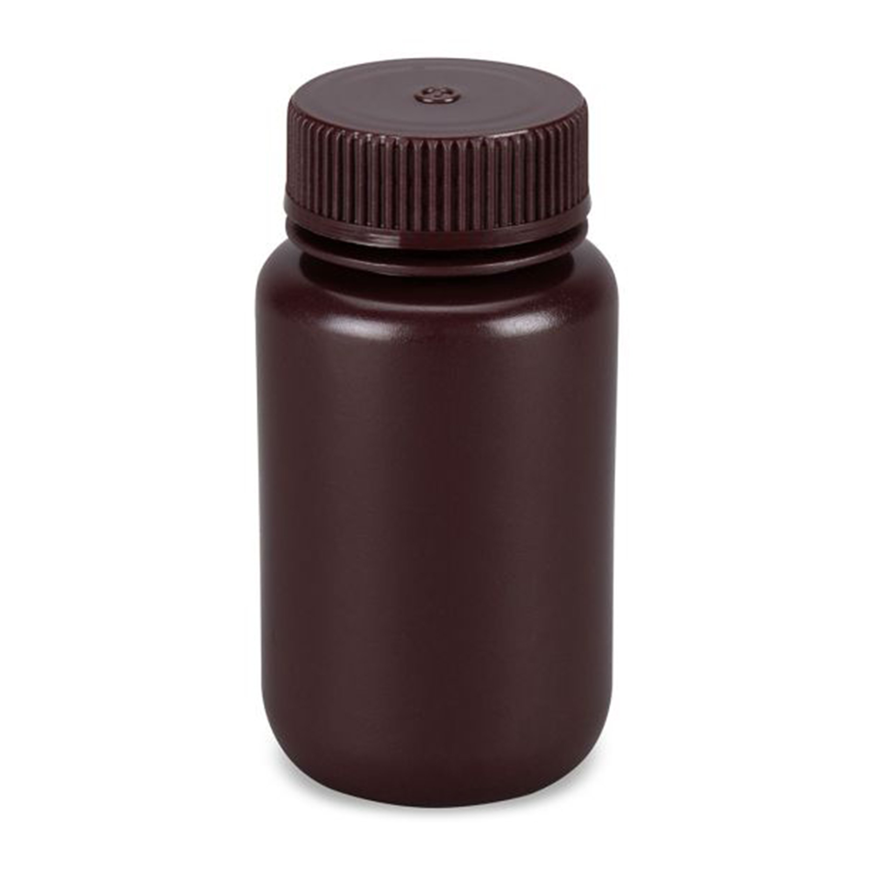 Diamond® Essentials™ Bulk Wide Mouth, Round, Amber HDPE Bottles with PP Cap - 125mL (Case of 500)