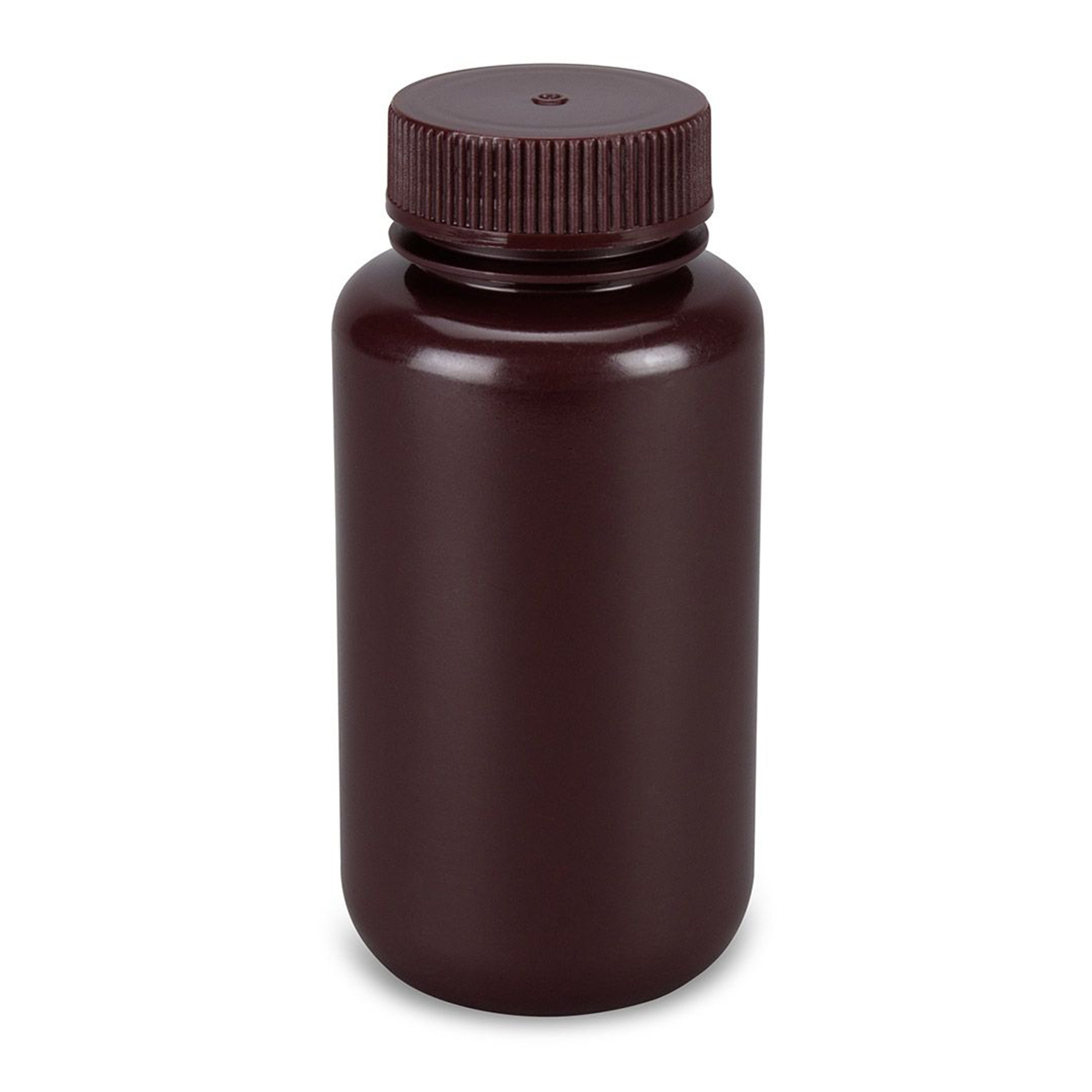 Diamond® Essentials™ Bulk Wide Mouth, Round, Amber HDPE Bottles with PP Cap - 250mL (Case of 250)