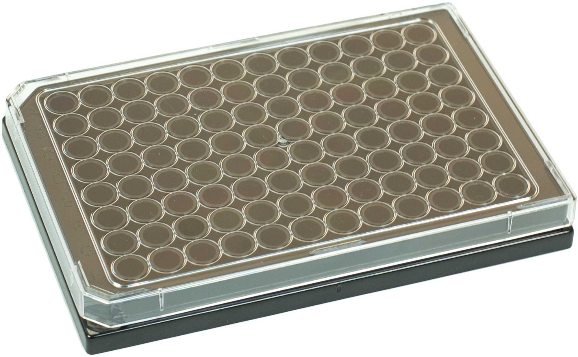 BRANDplates cellGrade Plus Treated Sterile Surface 96-Well Plate - Black, Transparent F-Bottom