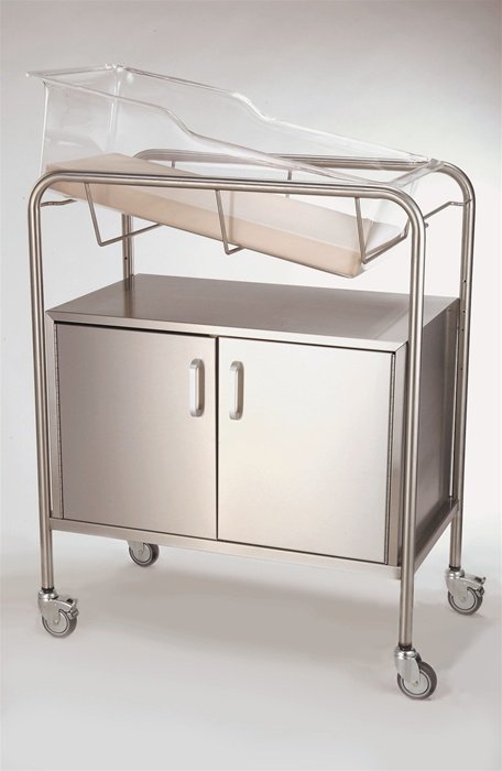 8048SS Stainless Steel Medical Bassinet with Closed Cabinet — Blickman