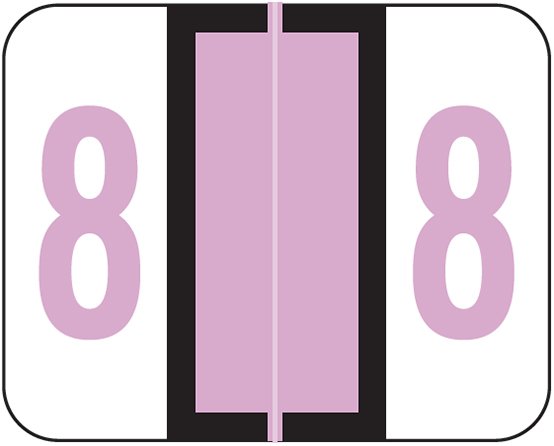 Tab Products 1282 Match Numeric Color Roll Labels - Number 8 - Lilac