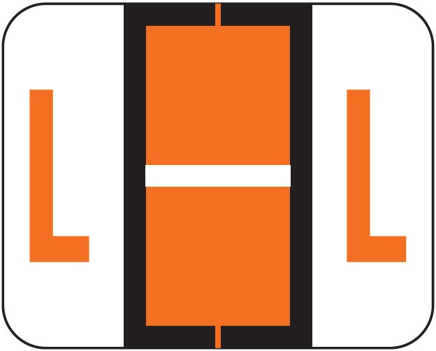 Tab Products 1283 Match Alpha Roll Labels - Letter L - Dark Orange