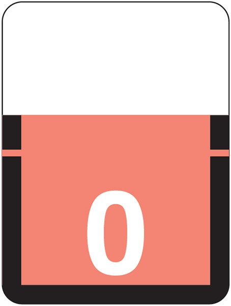 Tab Products 1306 Match Numeric Color Roll Labels - Number 0 - Pink