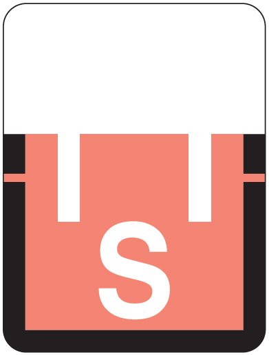 Tab Products 1307 Match Alpha Roll Labels - Letter S - Pink Label
