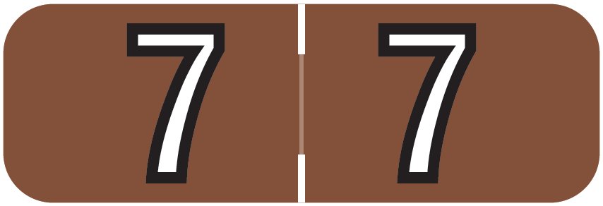 Barkley FNBAM Match BANM Series Numeric Roll Labels - Number 7 - Brown