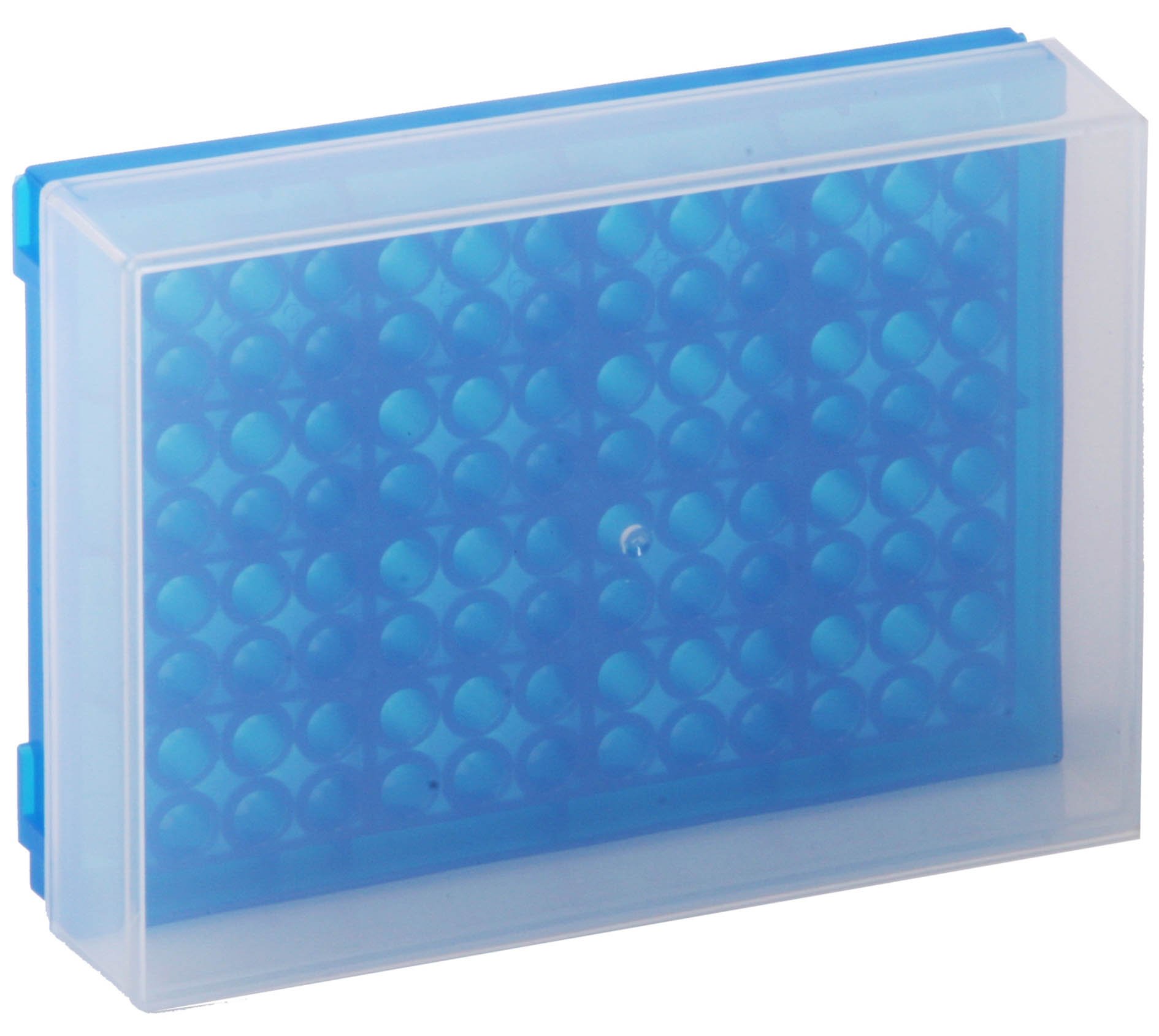 96-Well Preparation Rack with Cover - Fluorescent Blue