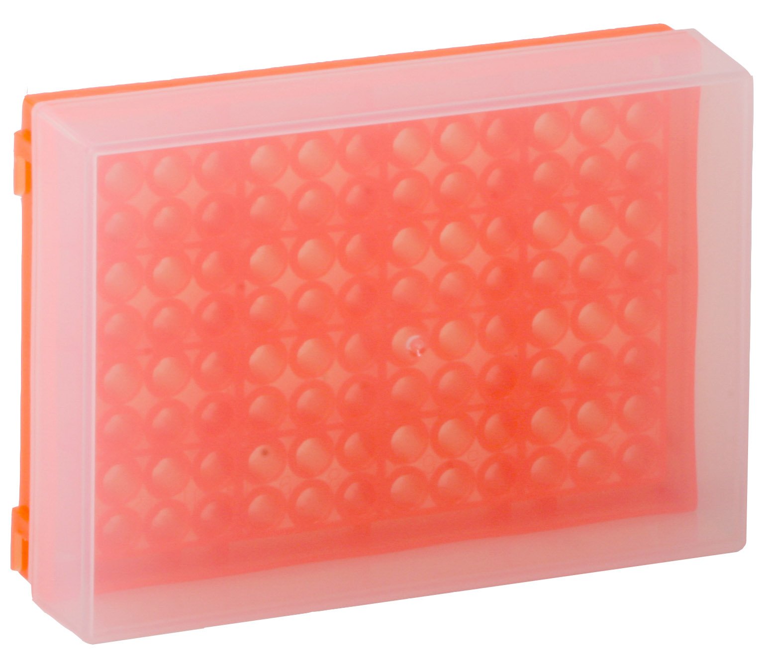 96-Well Preparation Rack with Cover - Fluorescent Orange