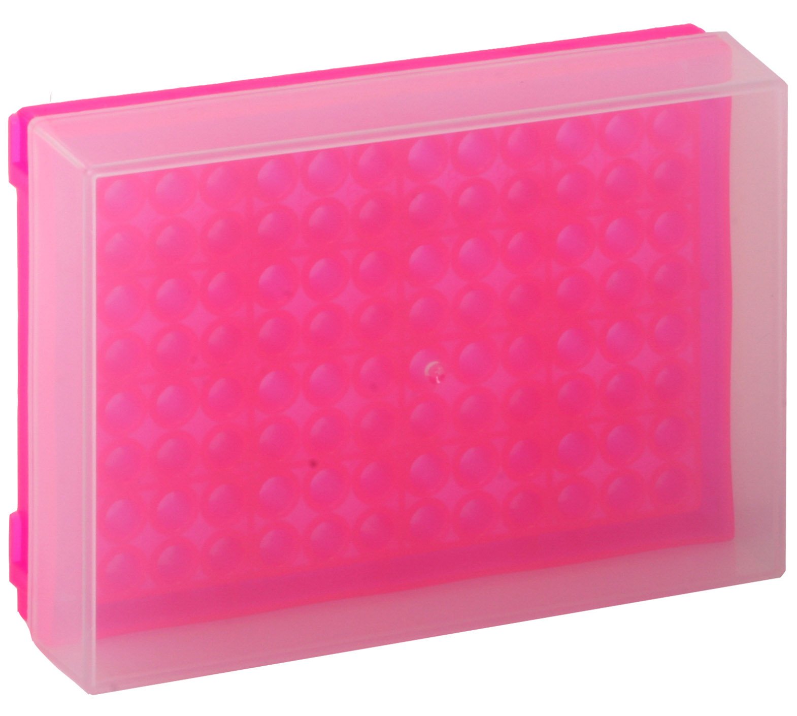 96-Well Preparation Rack with Cover - Fluorescent Pink