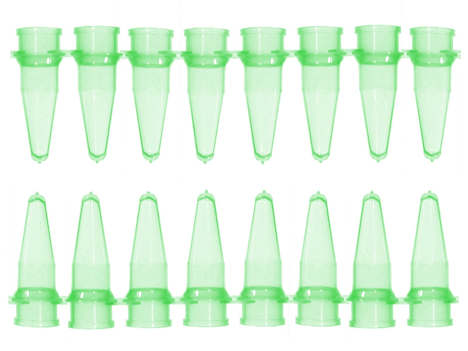 0.2mL Thin Wall Micro Tube - 8 Tubes/Strip - Green (Pack of 125)