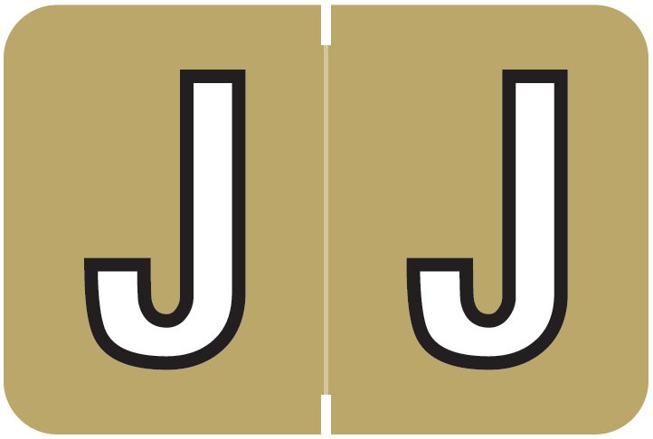 Barkley FABKM Match BRAM Series Alpha Roll Labels - Letter J - Gold Label