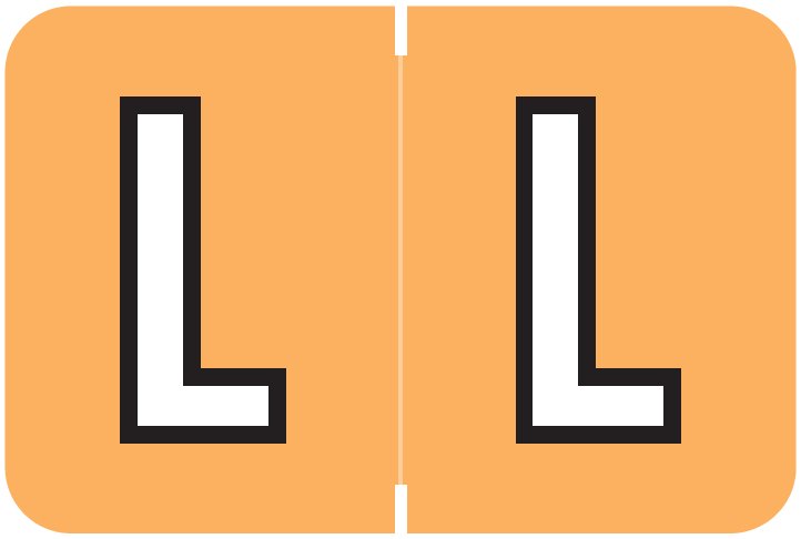 Barkley FABKM Match BRAM Series Alpha Roll Labels - Letter L - Light Orange Label