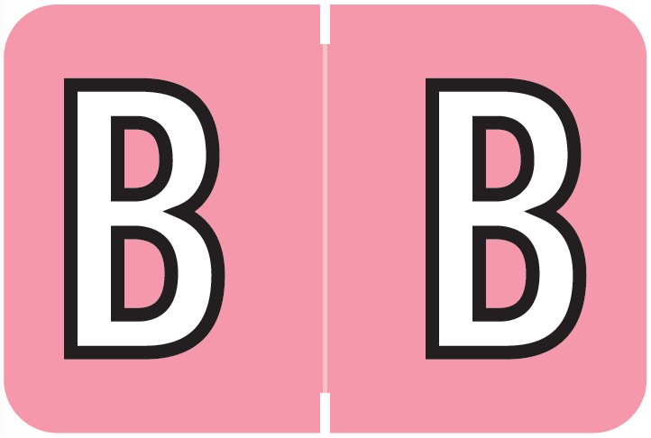 Barkley FABEM Match BXAM Series Alpha Roll Labels - Letter B - Pink Label