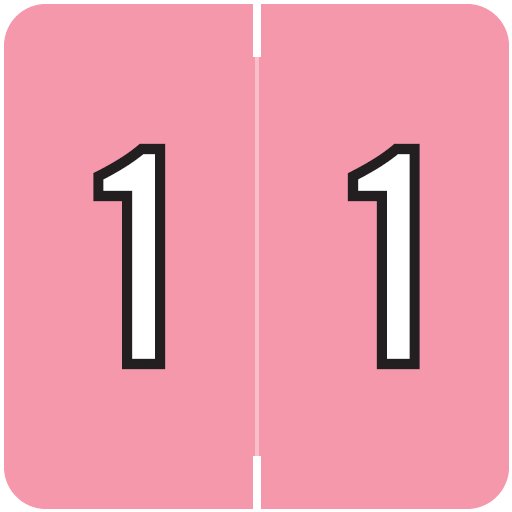 Barkley FNDBM Match BXNM Series Numeric Roll Labels - Number 1 - Pink