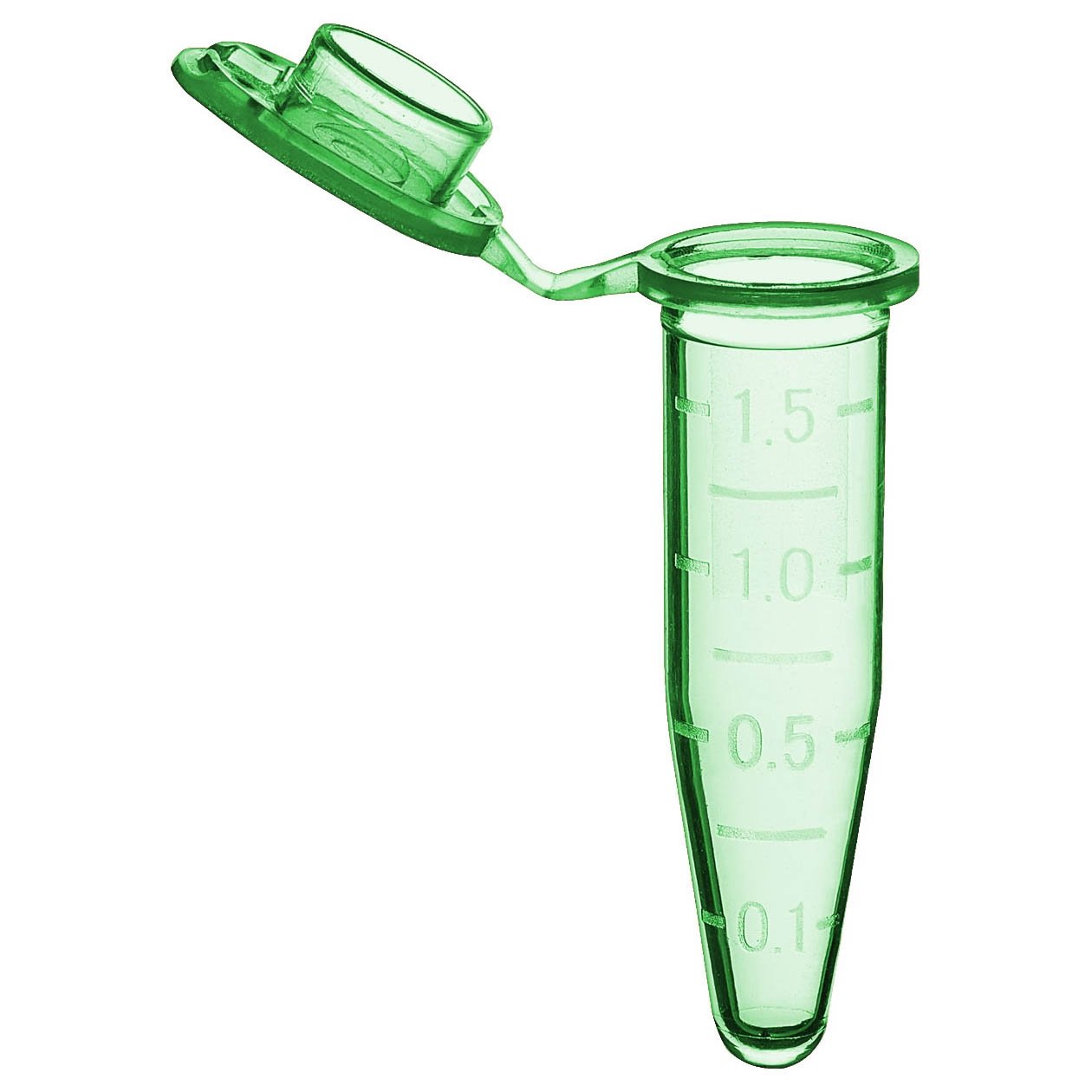 SureSeal S 1.5mL Sterile Microcentrifuge Tube - Green (500 Tubes & 10 Stop-Pops/Bag, 1 Bag/Pack)