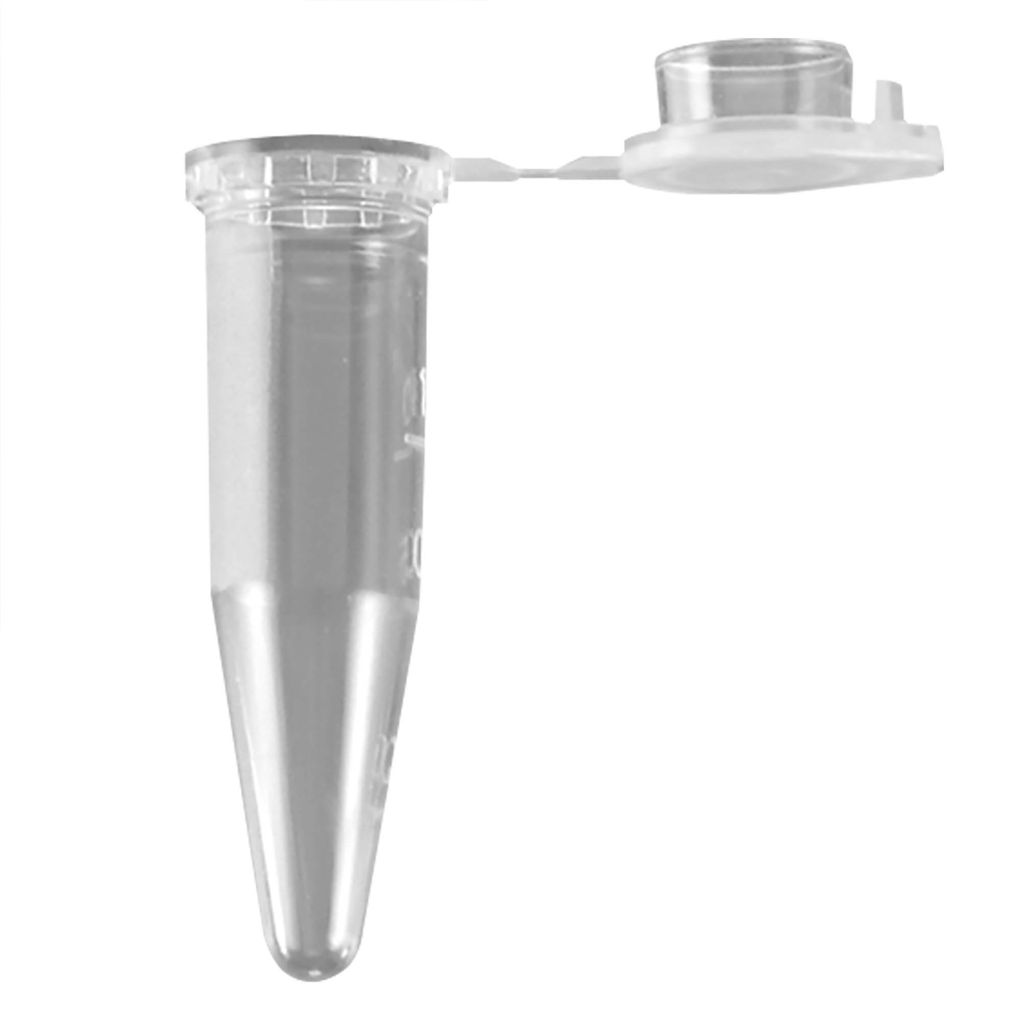 Microcentrifuge Tube with Locktop Style Cap - 1.5mL, Pack of 500