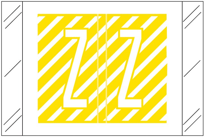 Barkley FASTM Match CTAM Series Alpha Roll Labels - Letter Z - Yellow and White Label