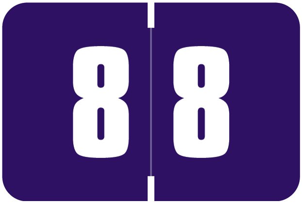 Digi Color Match DCNM Series Numeric Roll Labels - Number 8 - Purple