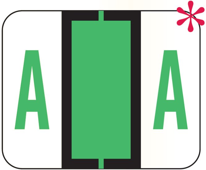 File Doctor Match FDAV Series Alpha Roll Labels - Letter A - Fluorescent Green