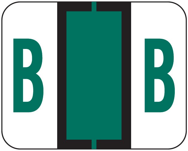 File Doctor Match FDAV Series Alpha Roll Labels - Letter B - Dark Green