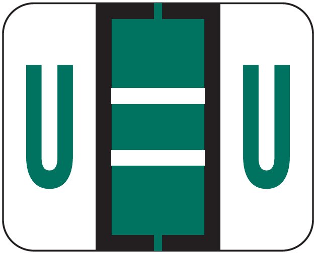 File Doctor Match FDAV Series Alpha Roll Labels - Letter U - Dark Green