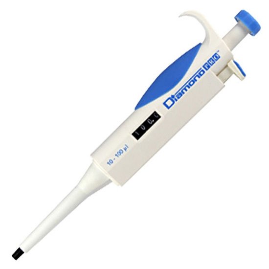 DiamondPRO Pipettors - Single Channel Adjustable Volume 10uL - 100uL - Blue