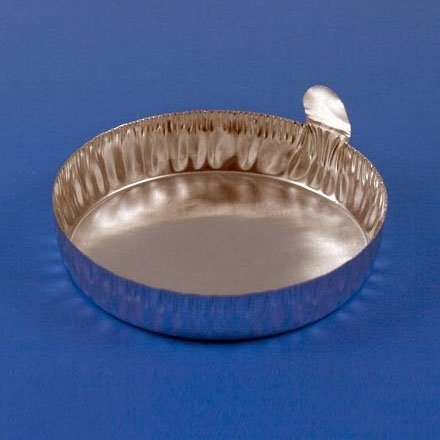 Aluminum Round Dish - Crimped Side with Tab - 70mm - 2.0g (80mL) - Case of 1000
